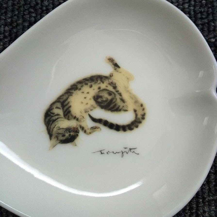 Amazon.co.jp: 藤田嗣治 小皿 猫 たち吉 豆皿 レオナールフジタ